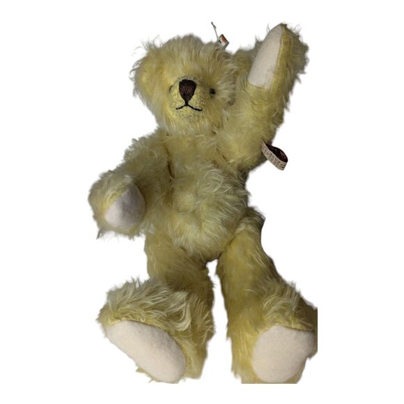 VTG 80s Yellow Mohair Grisly Teddy Bear from Germany And Bartons Creek Bear 13" - Picture 3 of 8